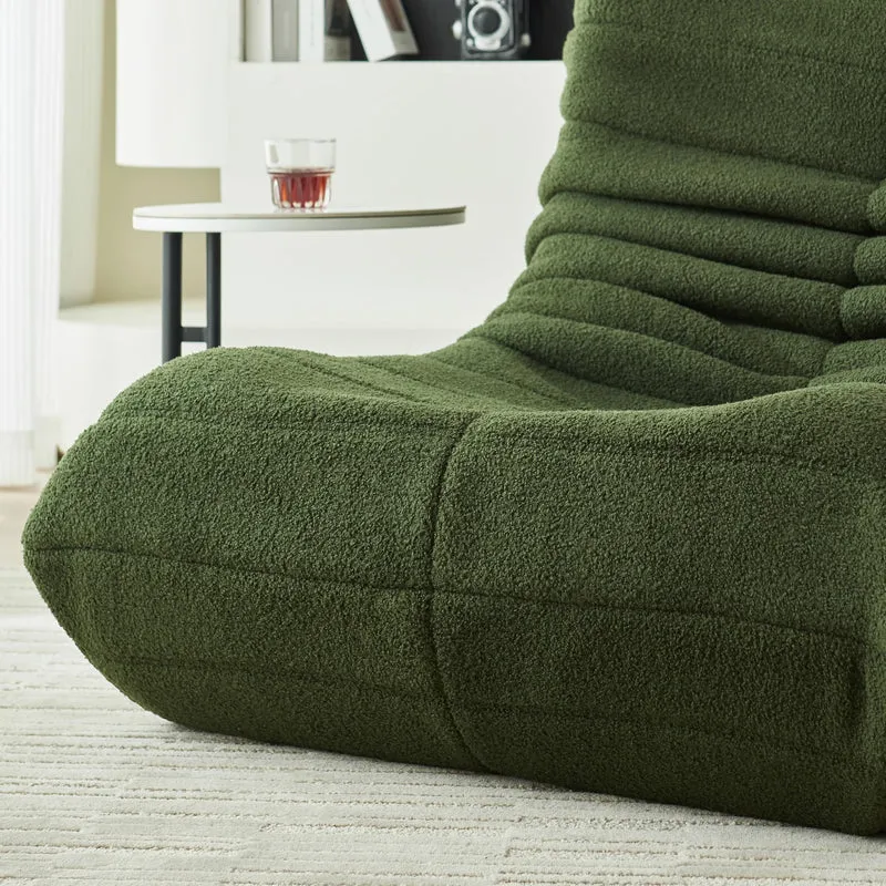 DULRLLY Canapé de Sol Confortable pour Adultes, Fauteuil de Lecture, Pouf Poire en Velours Doux, Chaise Simple géante pour Salon, Chambre à Coucher, Bureau (Vert)