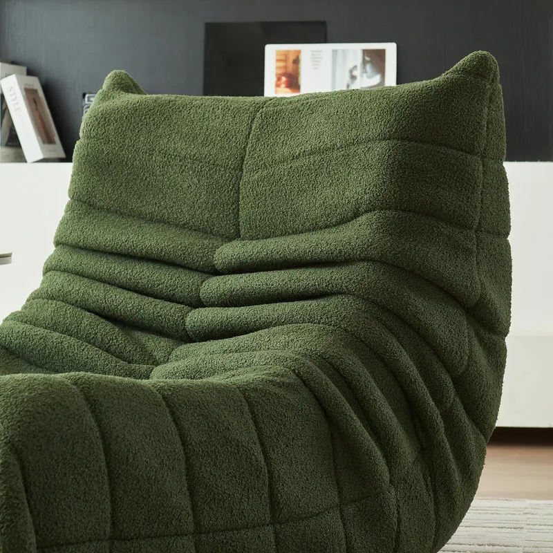 DULRLLY Canapé de Sol Confortable pour Adultes, Fauteuil de Lecture, Pouf Poire en Velours Doux, Chaise Simple géante pour Salon, Chambre à Coucher, Bureau (Vert)