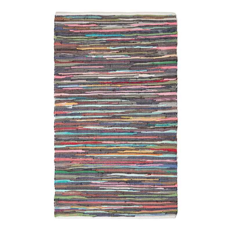 HOMESCAPES Tapis Chindi en Coton recyclé, Tapis Multicolore (150 x 240 cm)
