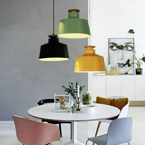 SHUANGZ Lustres en Métal Orange Lampe Industrielle Rétro Luminaires Suspendus De Ferme Clubs Et Restaurants Base E27 pour Salle À Manger, Grange, Bar, Couloir Plafonnier Rustique Unique