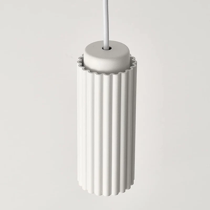 NAKEAH Plafonnier cylindrique en fer forgé suspendu avec cordon réglable pour restaurant, bar, salle à manger, salon, lumière du jour (lot de 1) (6000kwhitelight White)