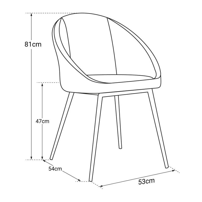 Happy Garden Lot de 2 chaises Vintage Diane en Velours Vert, Pieds en métal