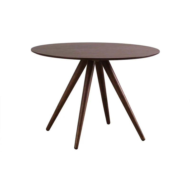 Miliboo Table à Manger Ronde Design Noyer D106 cm Walford