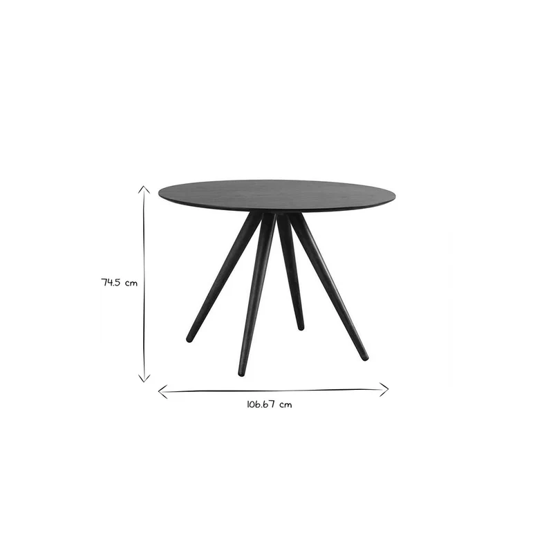 Miliboo Table à Manger Ronde Design Noyer D106 cm Walford