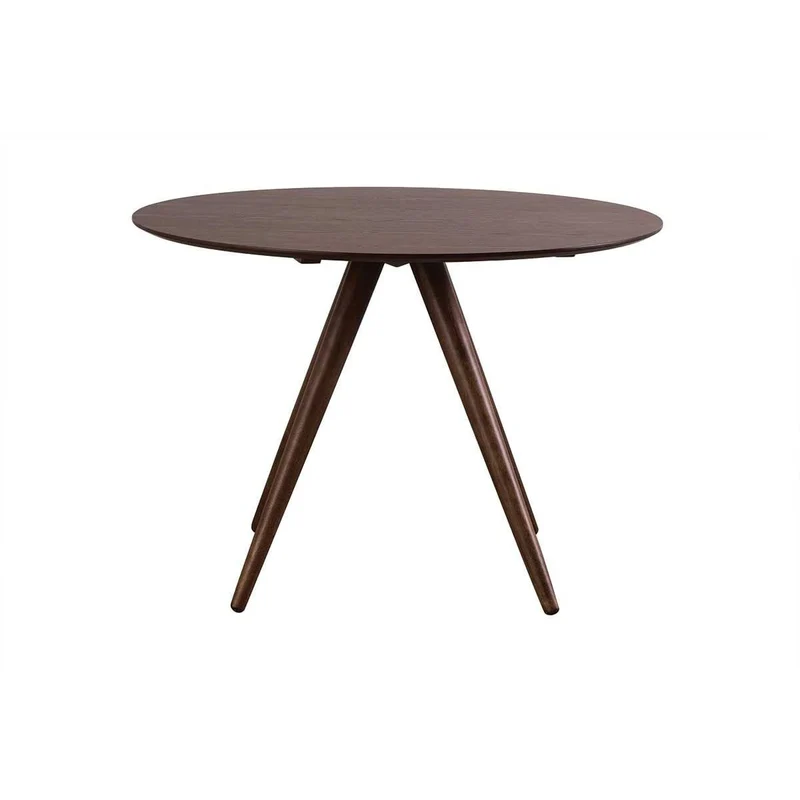 Miliboo Table à Manger Ronde Design Noyer D106 cm Walford
