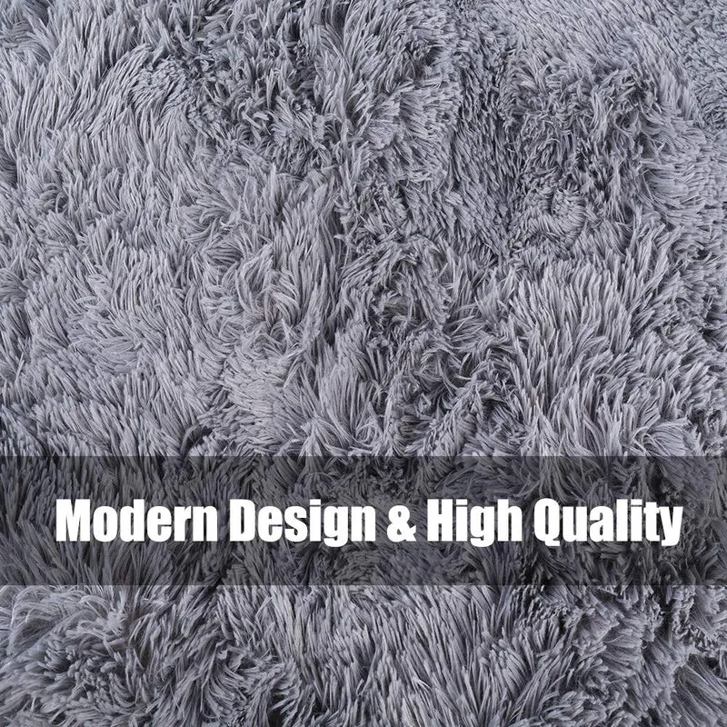 Jyswx Tapis Salon à Poils Longs - Shaggy Tapis Moderne Design - Grand Tapis Lavable avec Le Fond Antidérapant pour Chambre, Salon, Couloir, Dimension: 160 x 250 cm, Couleur: Blanc