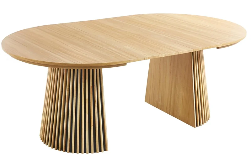 PEGANE Table à Manger Ronde Extensible en Bois Coloris chêne - diamètre 120-200 x Hauteur 75 cm