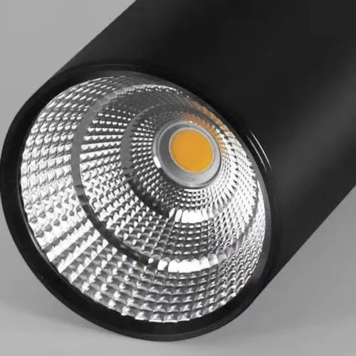 Suspension Long Tube Lustre Boîtier En Aluminium Cylindre Lanterne Intérieur Downlight Noir 5W LED(Height 30cm,Neutral light 4000K)