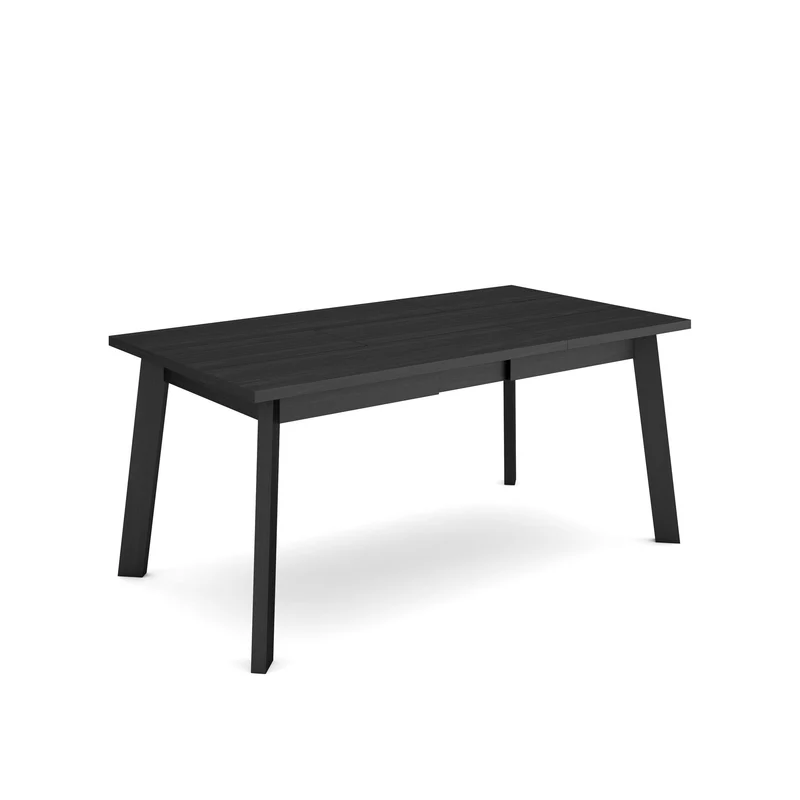 Skraut Home | Table à Manger | Meuble Salle à Manger | 170 | pour 8 Personnes | Pieds en Bois | Style Moderne | Noir