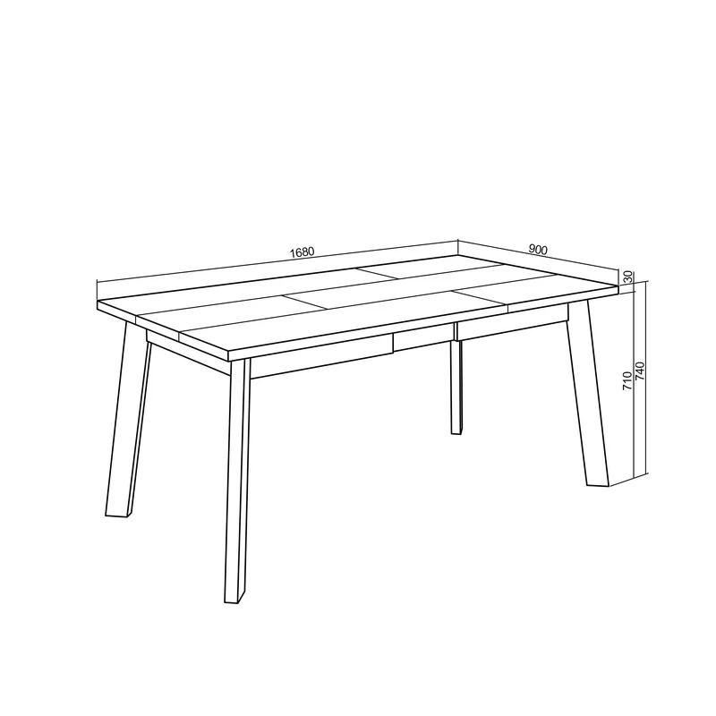 Skraut Home | Table à Manger | Meuble Salle à Manger | 170 | pour 8 Personnes | Pieds en Bois | Style Moderne | Noir