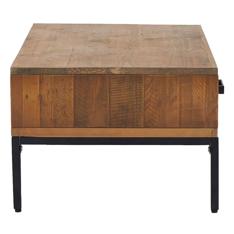 vidaXL Table Basse Table d'Appoint Bout de Canapé Meuble de Salle de Séjour Table de Salon Intérieur 90x50x35 cm Bois de Pin Massif Recyclé