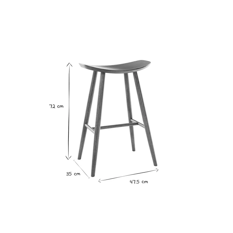 Miliboo Tabouret de Bar Design Noyer H72 cm DEMORY