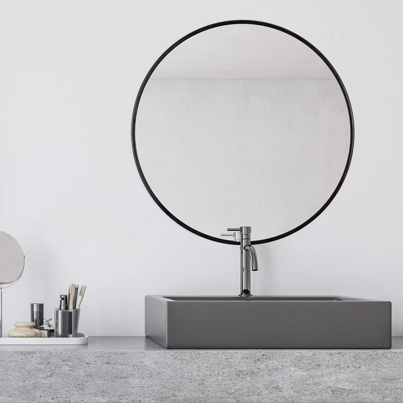 Decorline Adelina Miroir circulaire Noir 76,2 x 76,2 cm