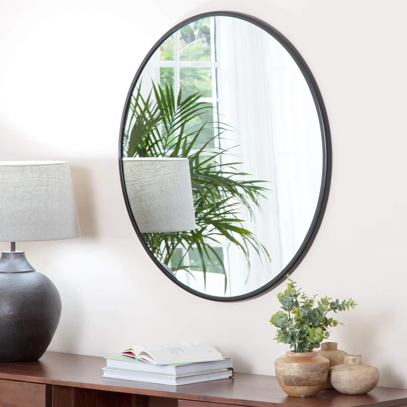 Decorline Adelina Miroir circulaire Noir 76,2 x 76,2 cm