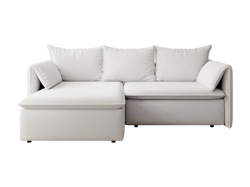 Vente-unique - Canapé d'angle Gauche Convertible en Tissu texturé Beige Teodora