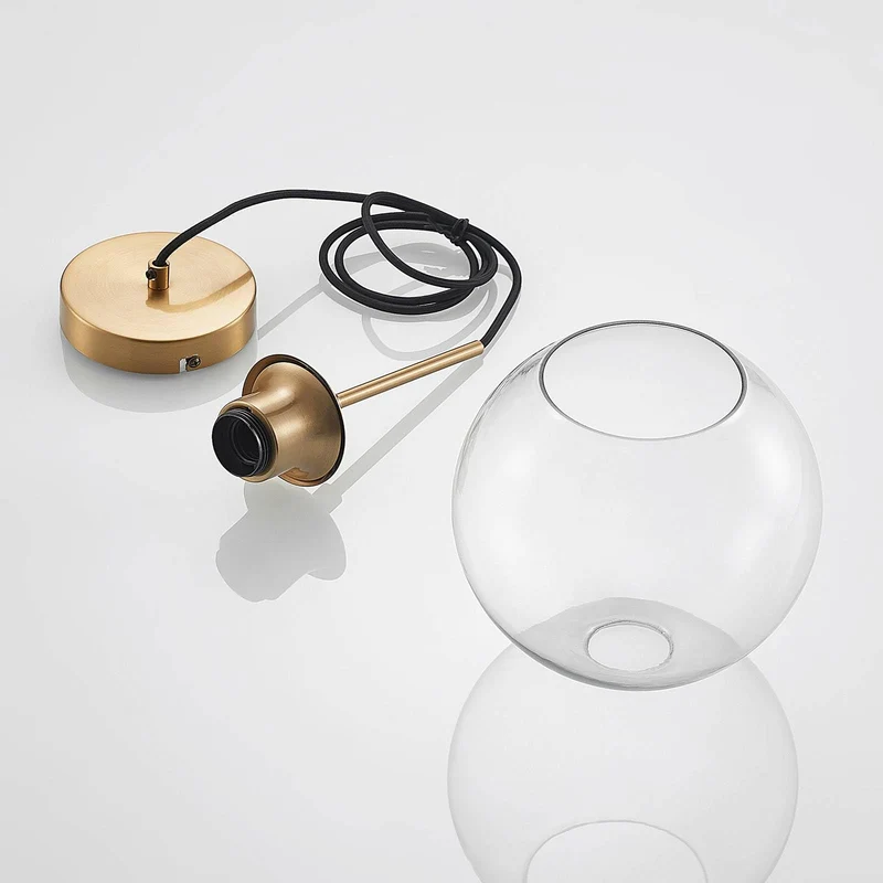 Lindby Suspension en verre Tiruma à intensité variable (Moderne) Bronze Métal e. a. pour Salon & Salle manger (1 lampe,à E27), Luminaire, Lampe plafond, Luminaire Plafonnier,