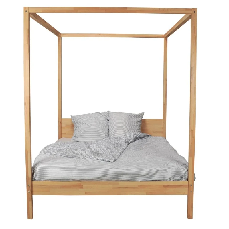 WEBER INDUSTRIES LIT Double À BALDAQUIN Romance 160X200 / HÊTRE Massif Huile