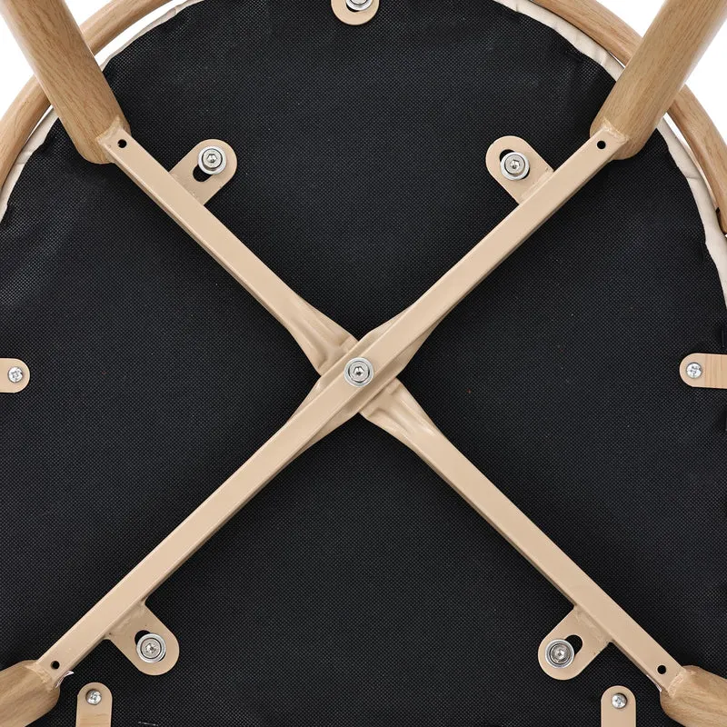 Merax Lot de 4 Chaises de Salle à Manger, Chaises de Cuisine avec Siège en Polyuréthane et Dossier en Rotin, Chaise Rembourrée pour Salle à Manger, Salon et Chambre à Coucher, Pieds en Métal, Beige