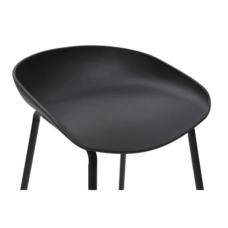 Miliboo Tabourets de Bar Design Noirs H75 cm (Lot de 2) Pebble