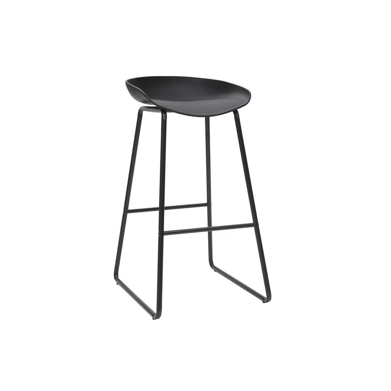 Miliboo Tabourets de Bar Design Noirs H75 cm (Lot de 2) Pebble