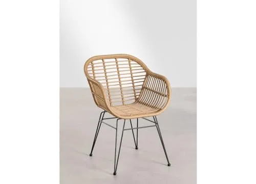 SKLUM Chaise de Salle à Manger en rotin synthétique Zole Noir