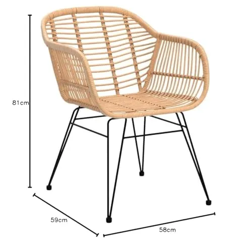 SKLUM Chaise de Salle à Manger en rotin synthétique Zole Noir
