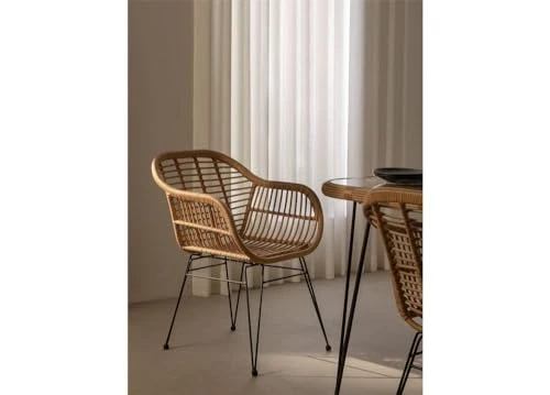 SKLUM Chaise de Salle à Manger en rotin synthétique Zole Noir