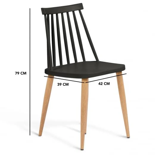 IDMarket - Lot de 4 chaises Lily Noires pour Salle à Manger