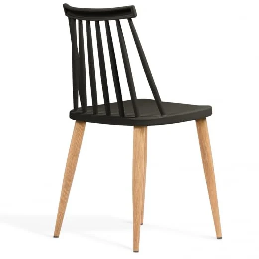 IDMarket - Lot de 4 chaises Lily Noires pour Salle à Manger