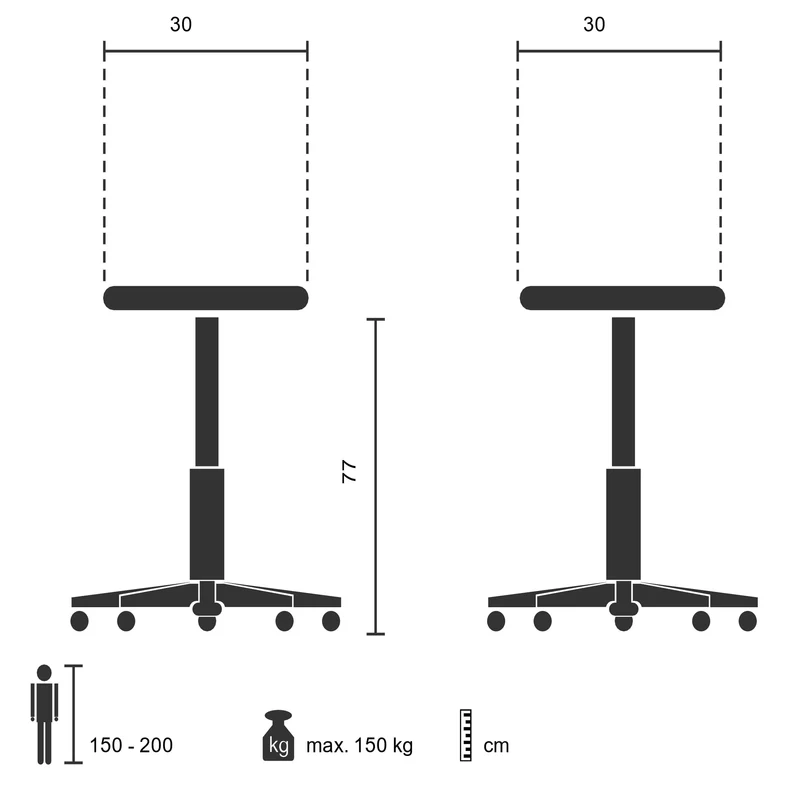 hjh OFFICE 645011 Tabouret de Bar VANTAGGIO High Métal Rouge, Tabouret Industriel Haut, empilable