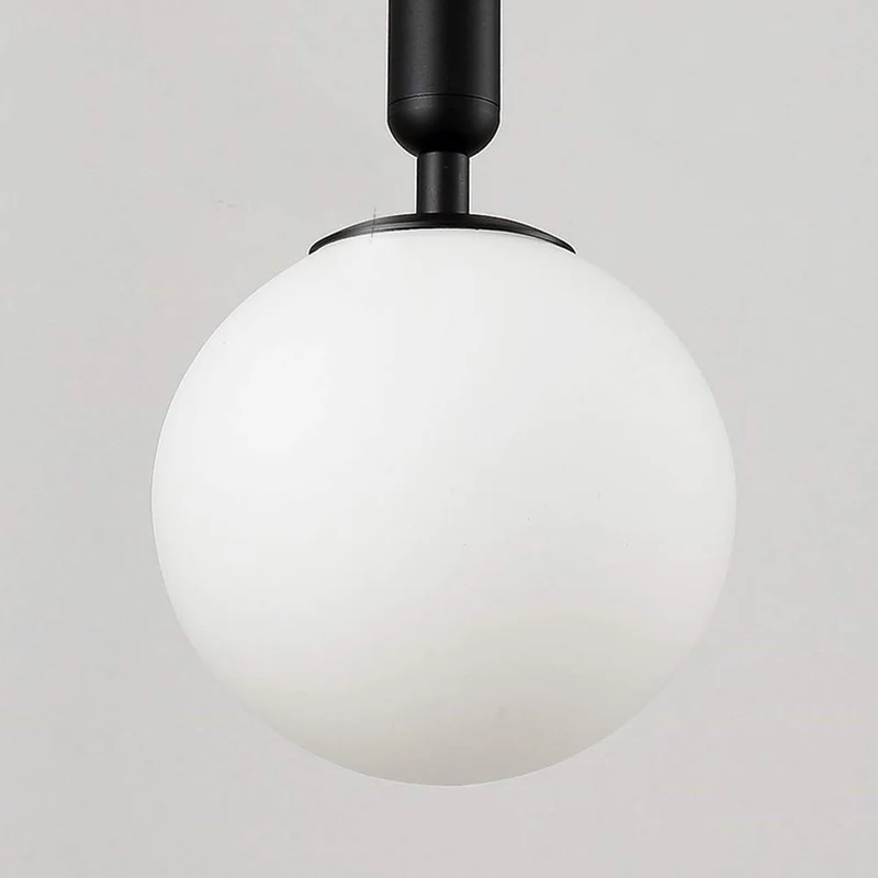MZStech Appliques murales industrielles vintage, globe en verre blanc de 15 cm et luminaire mural en métal noir pour chambre à coucher, salon (Verre blanc et métal noir)
