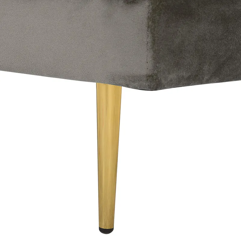 Chaise Longue Méridienne Côté Droit en Velours Beige pour Salon Glamour Beliani