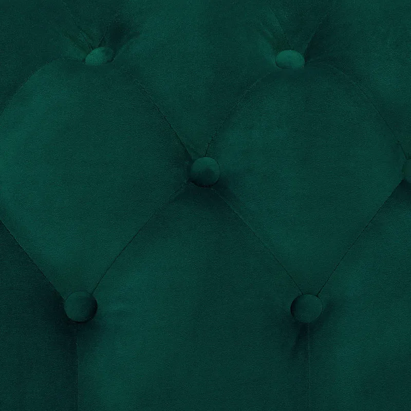 Canapé Fixe 3 Places Capitonné en Velours Vert de Qualité Idéal pour Salon au Design Glamour et Traditionnel Beliani