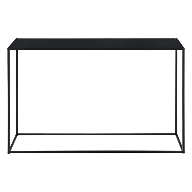 Table Console Table d'Appoint Industriel en Métal Résistant 74 x 115 x 32 cm Noir Mat