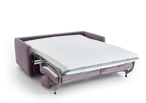 Atlantic Home Collection Limone Canapé-lit rembourré de qualité supérieure, Lilas, pour Dormir Longtemps, avec Surface de Couchage 140 x 200 cm, 181 x 93 x 90 cm (l x p x h), Bois, BxTxH: 181x93x80cm