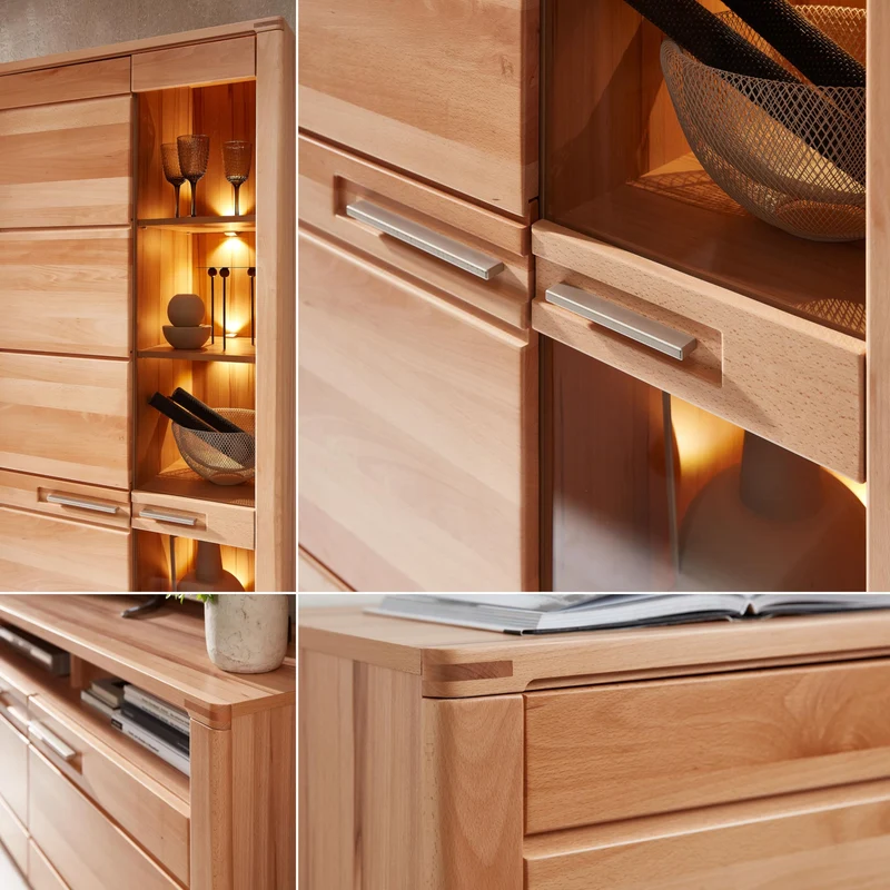 Stella Trading Nature One cœur de hêtre partiellement Massif certifié FSC – Table Basse de qualité supérieure avec étagère pour Votre Salon, Bois d'ingénierie, Couchtisch