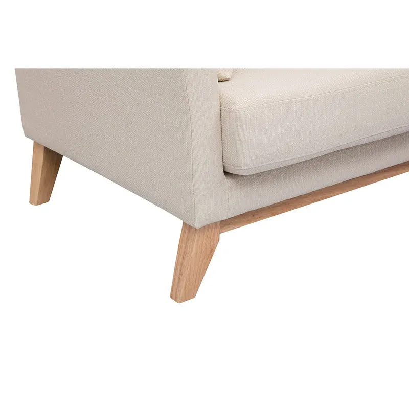 Miliboo Canapé scandinave déhoussable 3 Places en Tissu Beige et Bois Clair Oslo