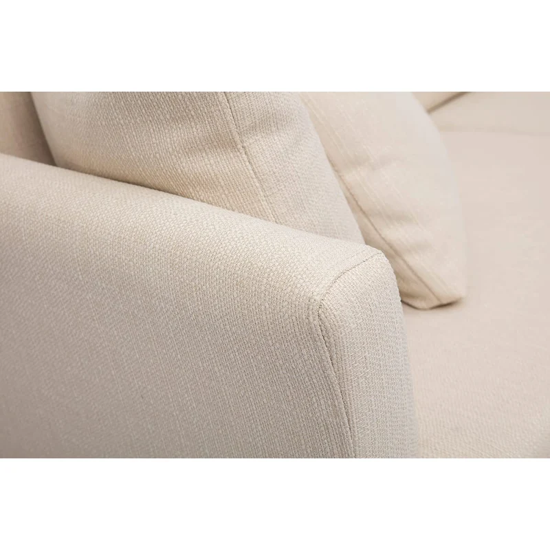 Miliboo Canapé scandinave déhoussable 3 Places en Tissu Beige et Bois Clair Oslo