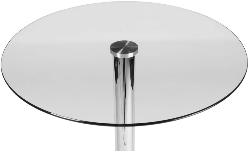 CLP Table De Bar Haute I Table Haute Mange Debout I Table en Métal Ronde avec Plateau en Verre I Stable, Couleur:Verre Clair
