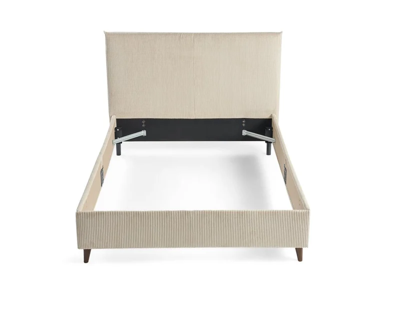 Best Mobilier - Cadre de Lit 160X200 cm Botticelli en Velours Côtelé Beige - Chambre Adulte