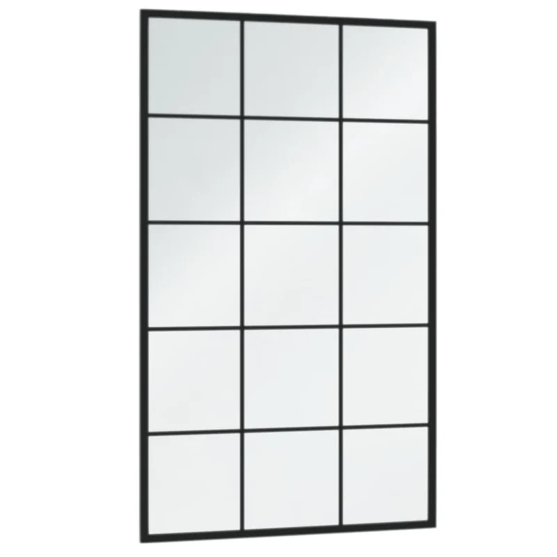 vidaXL Miroir Mural Noir 100x60 cm Métal