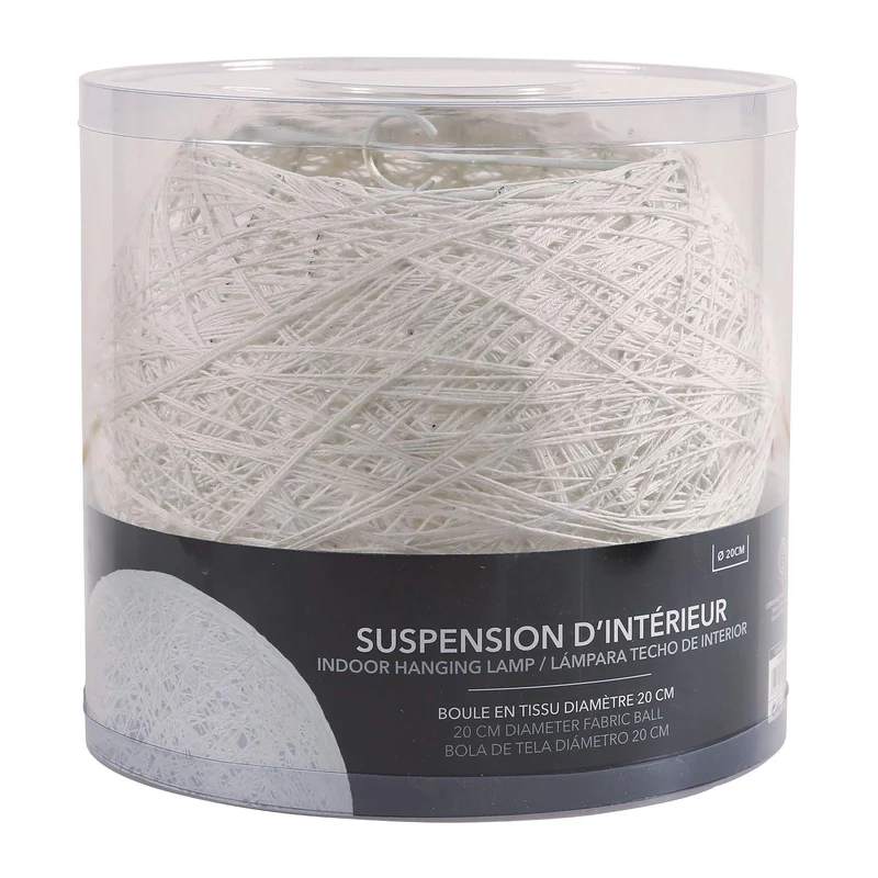 OSTARIA Abat-jour suspendu en forme de boule, Blanc, 20 x 19 x 20 cm
