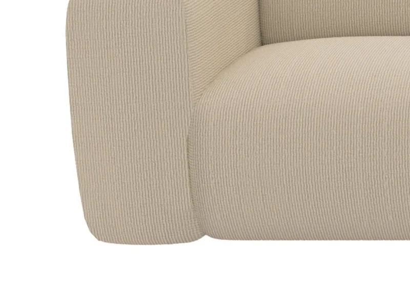 Vente-unique - Grand canapé d'angle Droit avec Dossier méridienne en Tissu texturé Beige POGNI de Maison Céphy