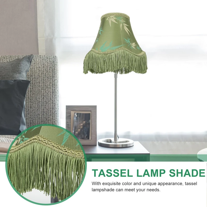 OSALADI Lampe Vintage Abat-jour Victorien Abat-jour Lampe De Table Rétro Abat-jour En Macramé Abat-jour à Franges Abat-jour Ancien Plafonniers Tout Bronze Lampe De Chevet En Tissu