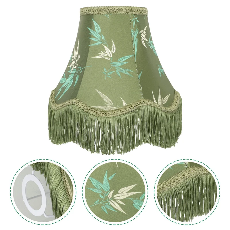 OSALADI Lampe Vintage Abat-jour Victorien Abat-jour Lampe De Table Rétro Abat-jour En Macramé Abat-jour à Franges Abat-jour Ancien Plafonniers Tout Bronze Lampe De Chevet En Tissu