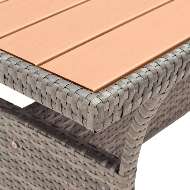 vidaXL Table de Jardin Table de Salle à Manger de Patio Meuble de Repas de Terrasse Table à Dîner d'Extérieur Gris 120x70x66 cm Résine Tressée