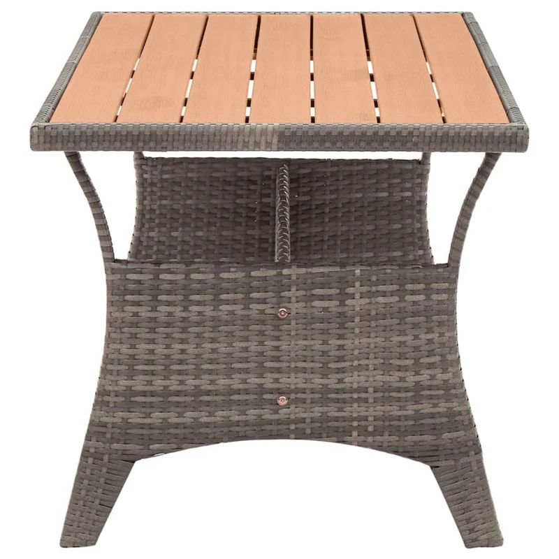 vidaXL Table de Jardin Table de Salle à Manger de Patio Meuble de Repas de Terrasse Table à Dîner d'Extérieur Gris 120x70x66 cm Résine Tressée
