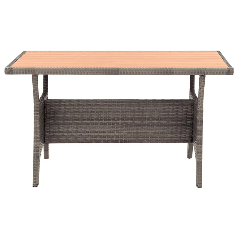 vidaXL Table de Jardin Table de Salle à Manger de Patio Meuble de Repas de Terrasse Table à Dîner d'Extérieur Gris 120x70x66 cm Résine Tressée