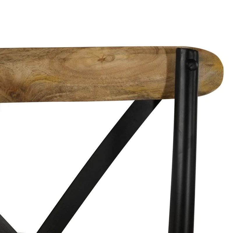 vidaXL Chaises à Dossier croisé Lot de 2 Noir Bois de manguier Solide