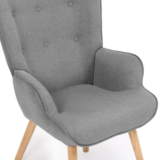 IDMarket - Fauteuil scandinave Ivar en Tissu Gris Clair